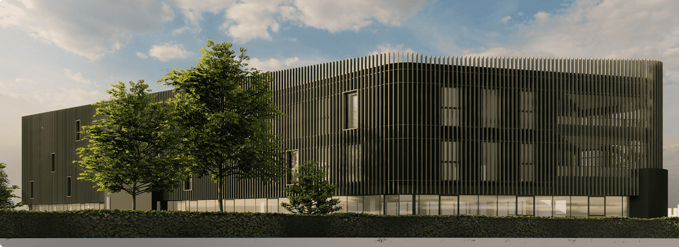 SIMI 2024 : représentation architecturale d’un projet tertiaire illustrant l’expertise immobilière de BMG Foncière.
