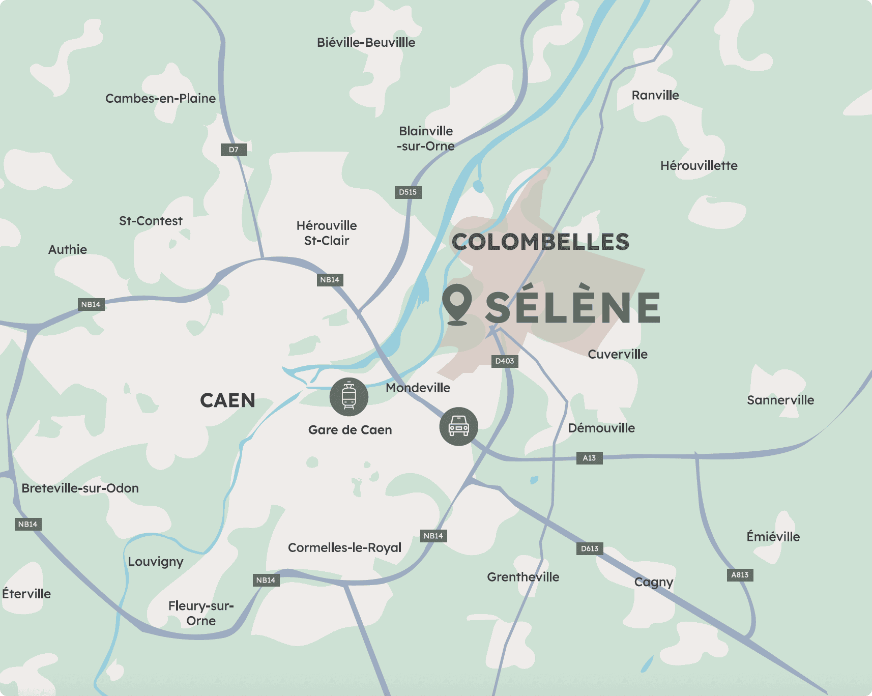 Sélène - Plan environnement - colombelles, caen, immobilier